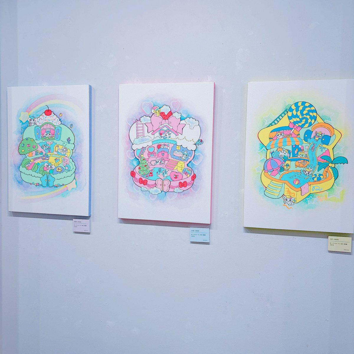 せきやゆりえ 原画 額付き せきやゆりえ個展「キラキラおめめの