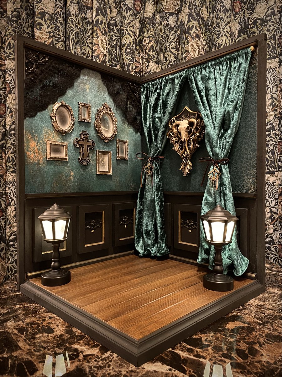 背景ボード 木製ドールハウスNo.3 ゴシック 背景ボード 木製ドール