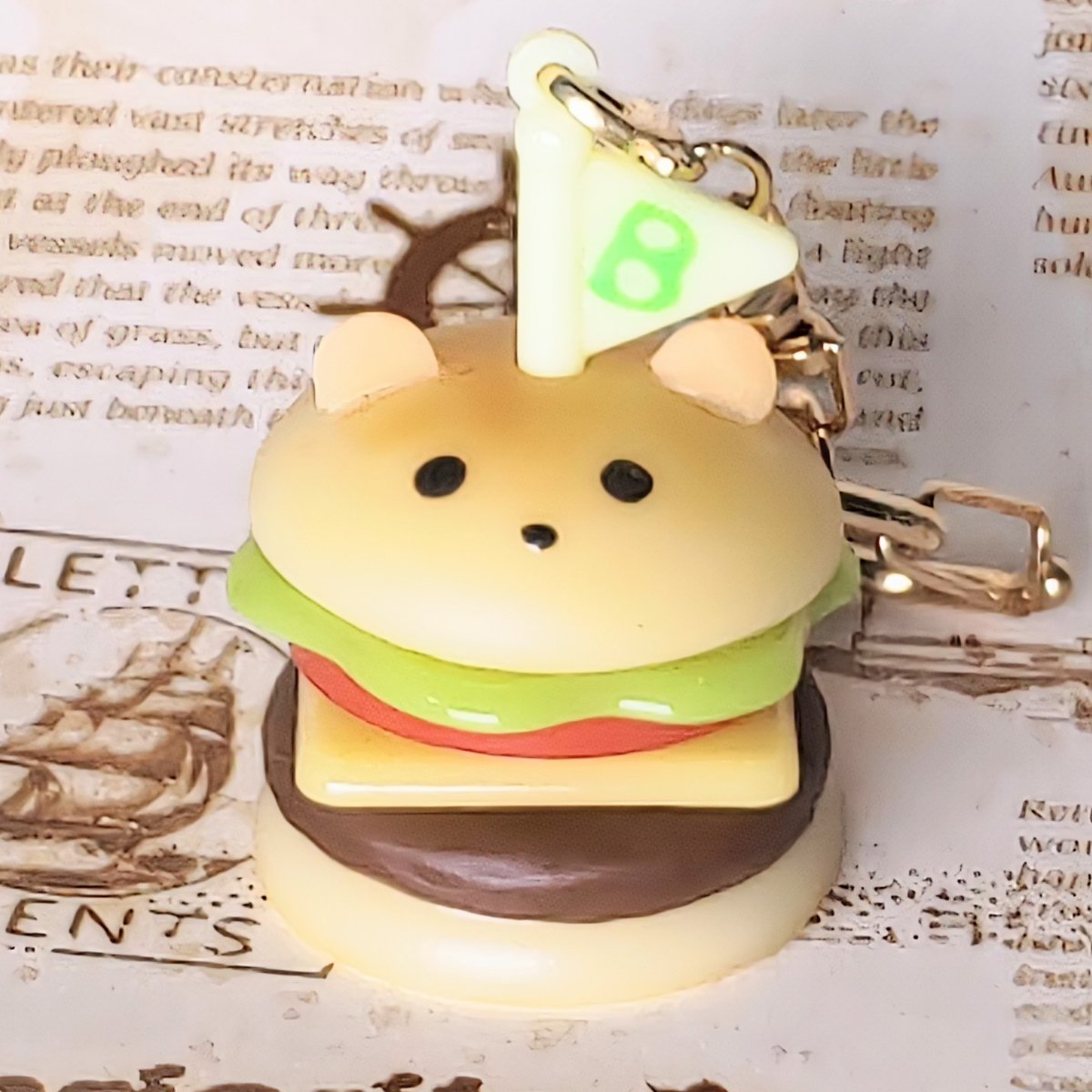 10点セット] ブタハンバーガー、クマハンバーガーとミニクマのキーホルダー