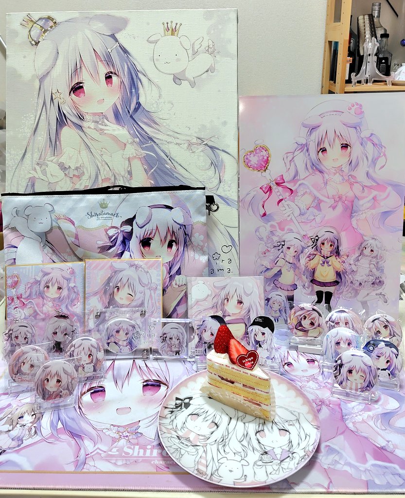 直筆サイン入りアートグラフ しらたま しらたまこ しろいいぬ くろい