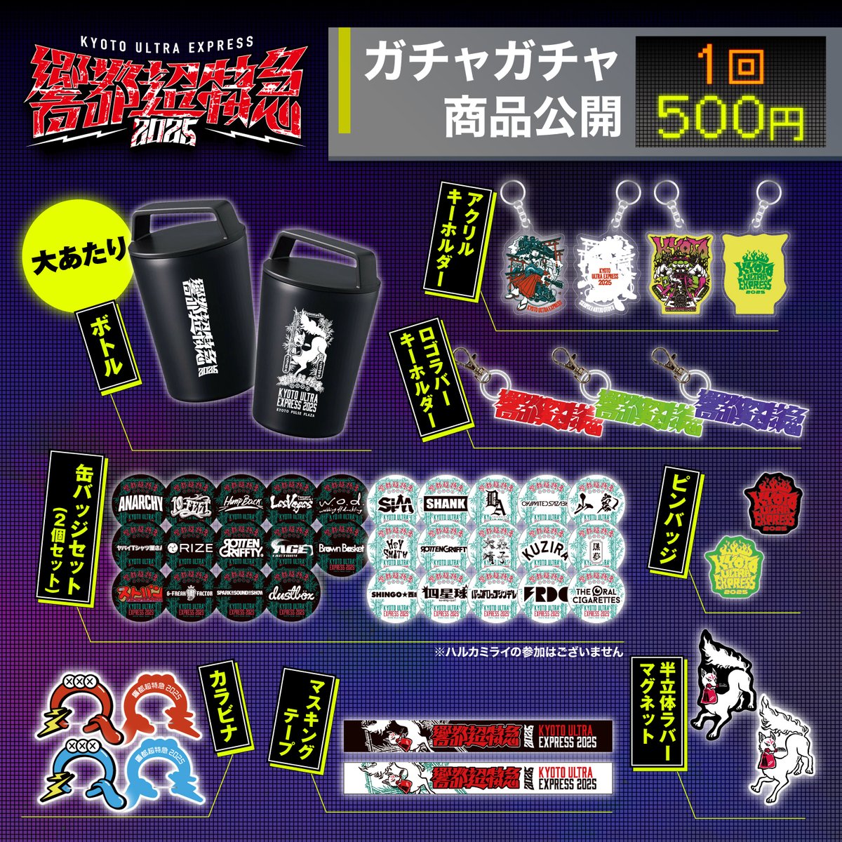 響都超特急2025🚄 ガチャガチャラインナップを公開🔴✨ 大あたりは響都