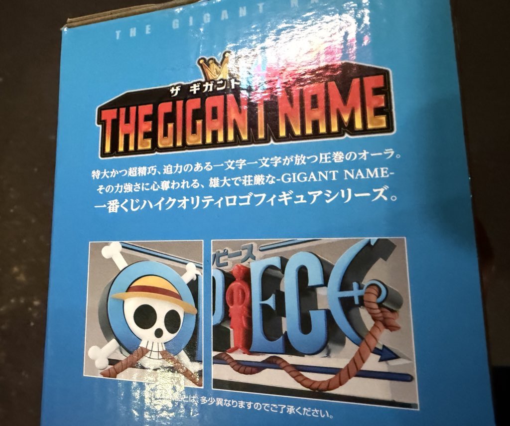 ONEPIECE 一番くじ D賞 THE GIGANT NAME ロゴ