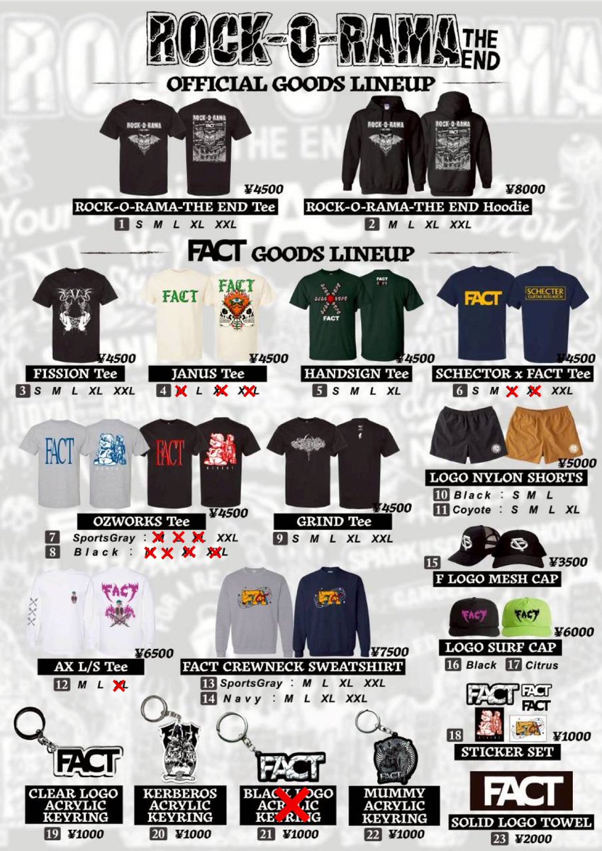 FACT JSF Tシャツ Lサイズ ROCK-O-RAMA FACT JSF TシャツLサイズROCK-