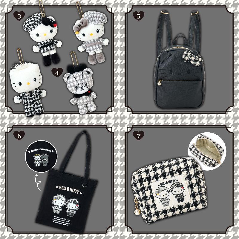 3点セット】ハローキティ バースデードール モノクロガーリーふたご