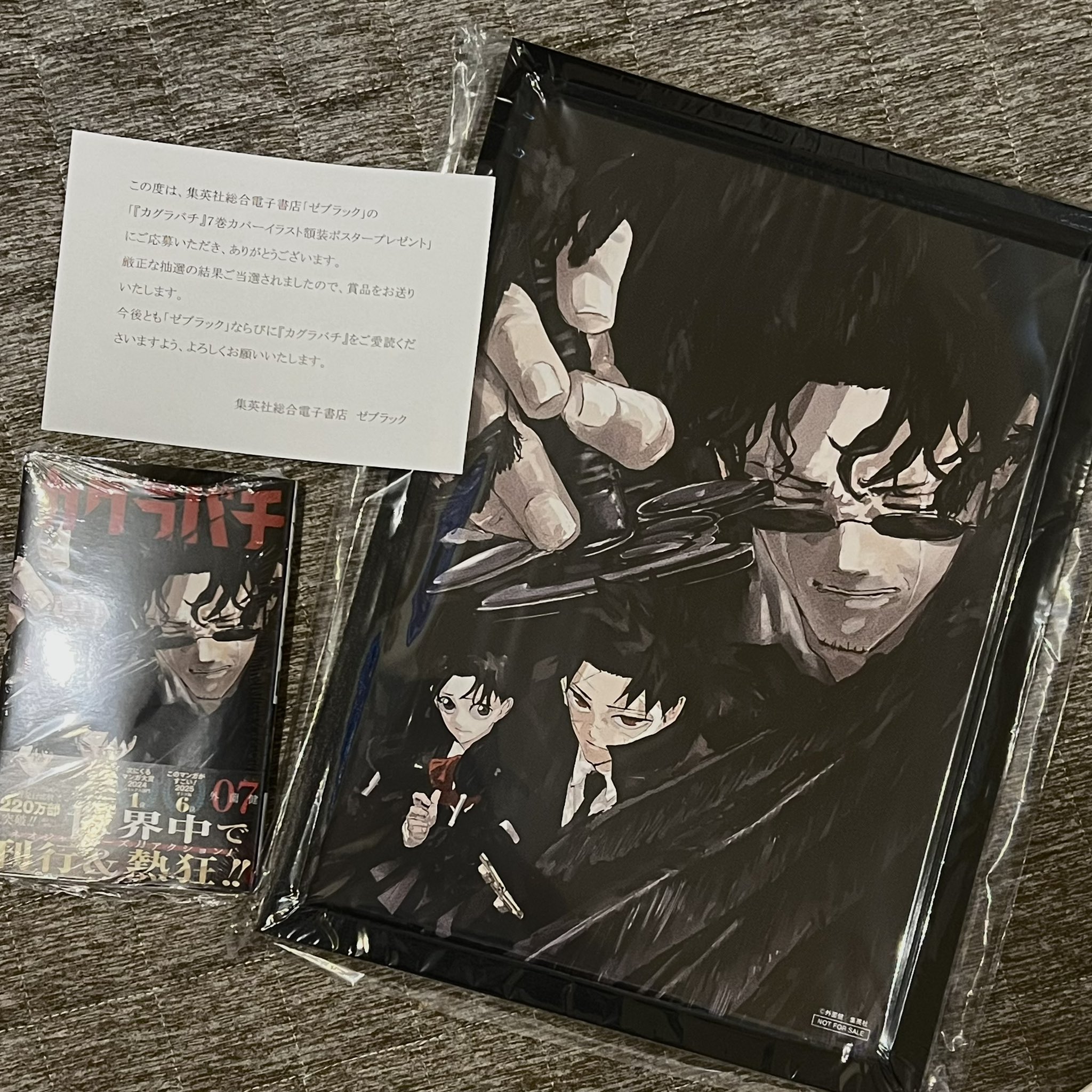 カグラバチ 7巻額装ポスター 激レア カグラバチ 7巻懸賞額縁ポスター