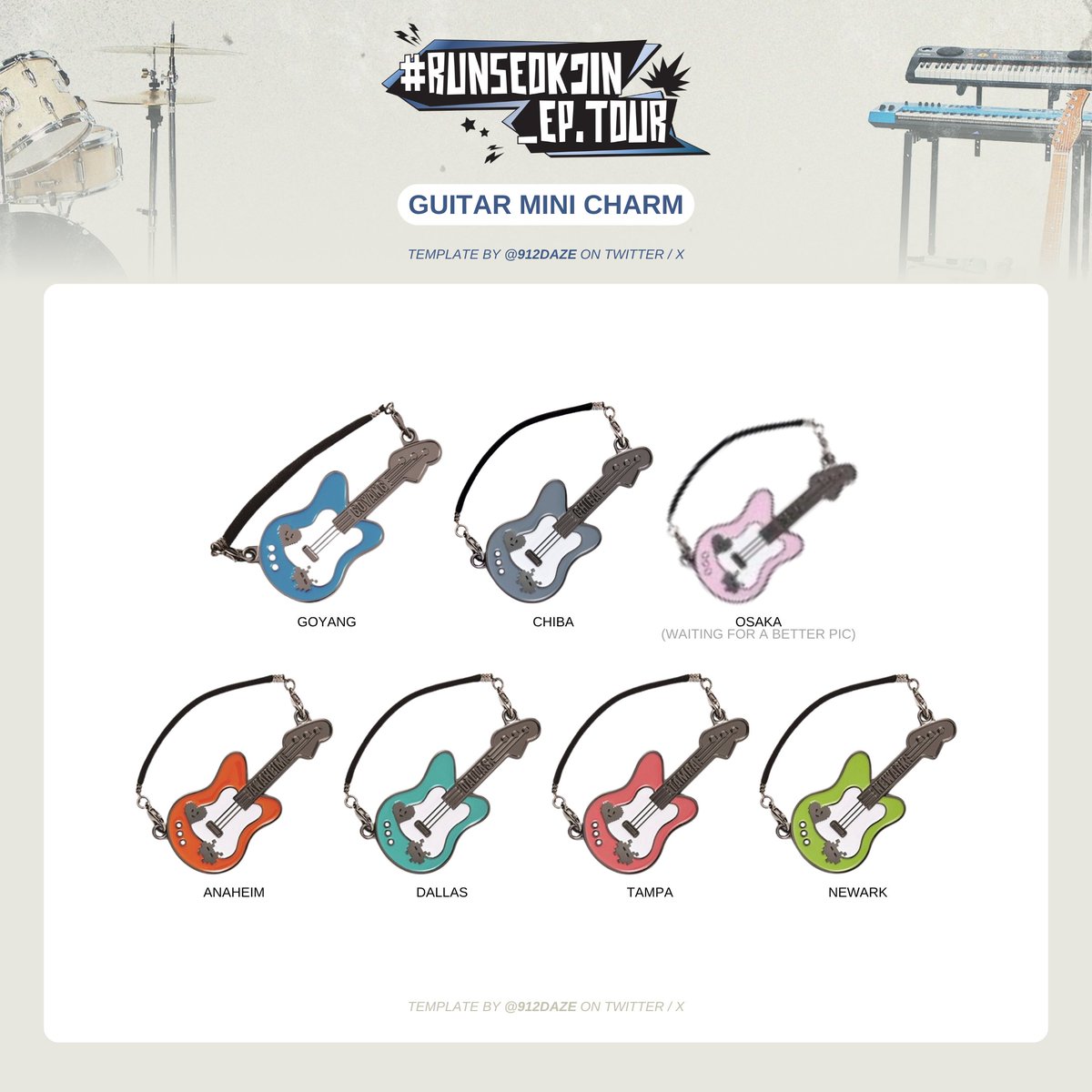 JIN - RUNSEOKJIN_EP.TOUR These are the Mini Guitar Charm colors so