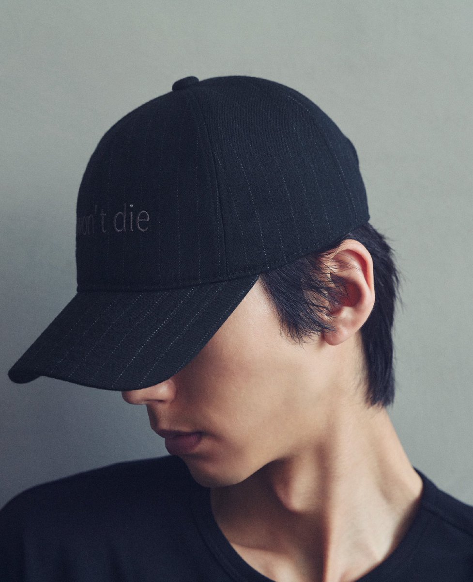 ABYTS 佐藤健 Iwon't die キャップ チャコールブラックストライプ