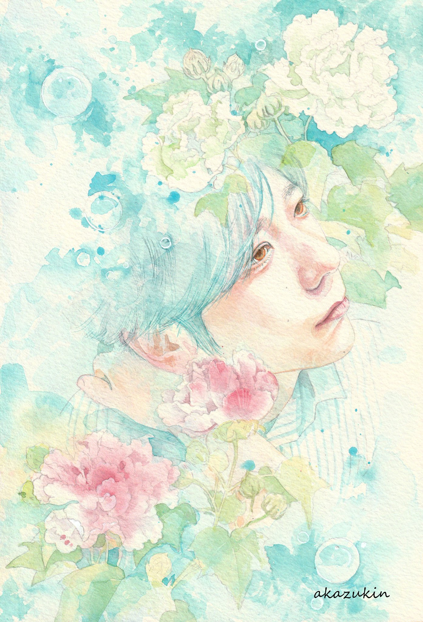 榎木孝明の水彩画【サイン入り】 榎木孝明の水彩画【サイン入り