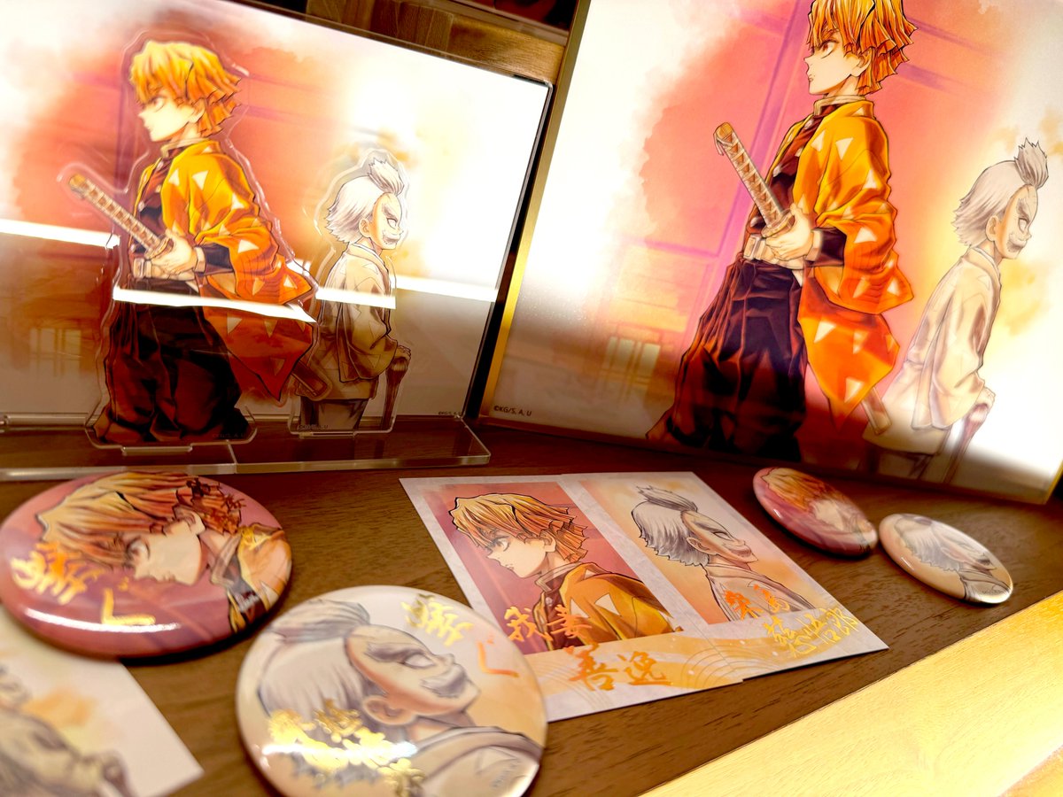 鬼滅の刃 「繋ぐ」描き下ろしイラスト ビッグポスター 善逸と爺ちゃん