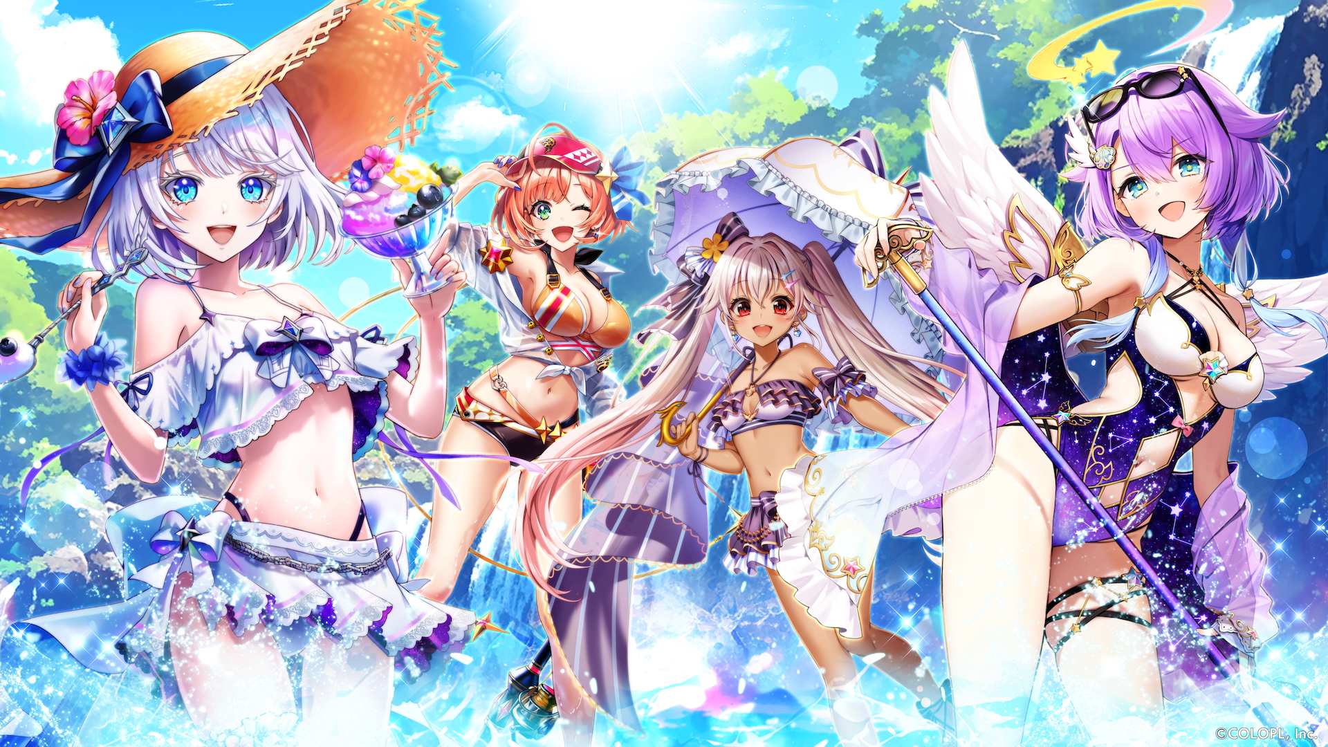 白猫プロジェクト 夏色サマーくじ 等身大タペストリー アイシャ 赤ver