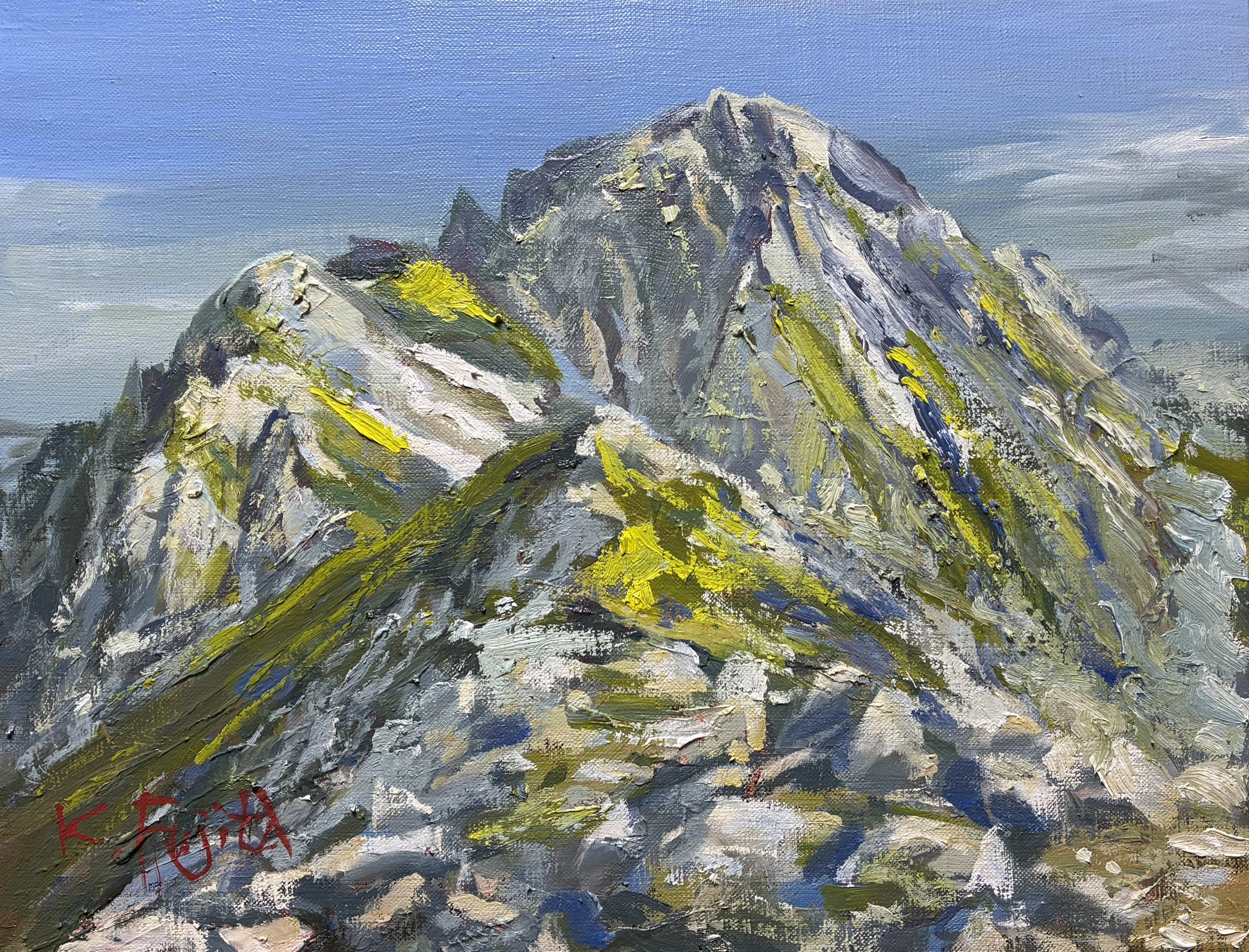 ☆夏の美瑛マイルドセブンの丘・肉筆油彩画・F6キャンバス ☆美瑛