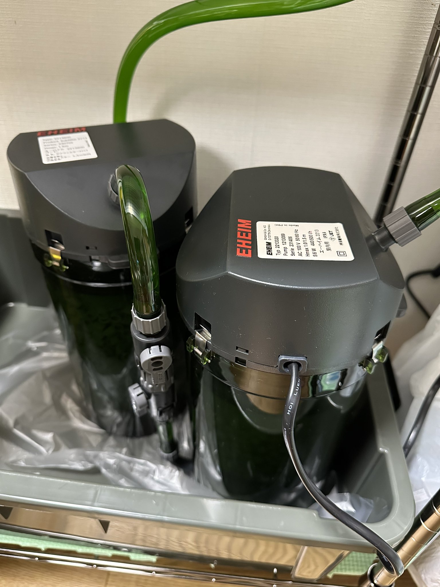 エーハイム フィルター500 インラインヒーター内蔵加工済