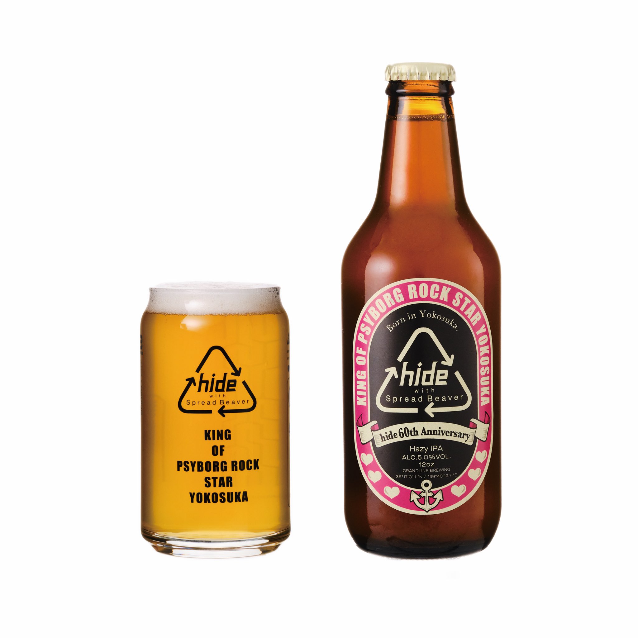 hide 60th ANNIVERSARY CRAFTBEER 2本入グラス付き