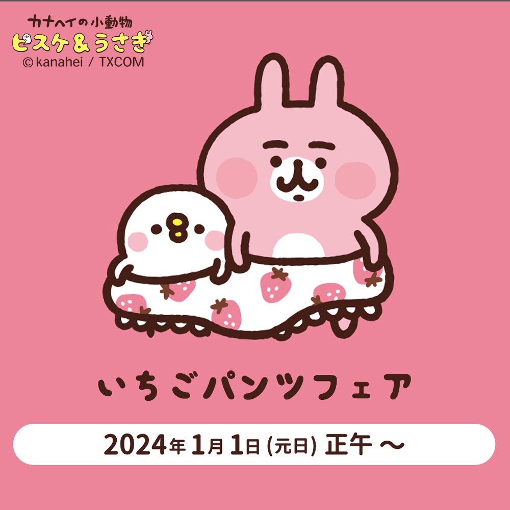 いちごパンツ カナヘイ うさぎ ピスケ ポーチ ゆるっとストア 限定