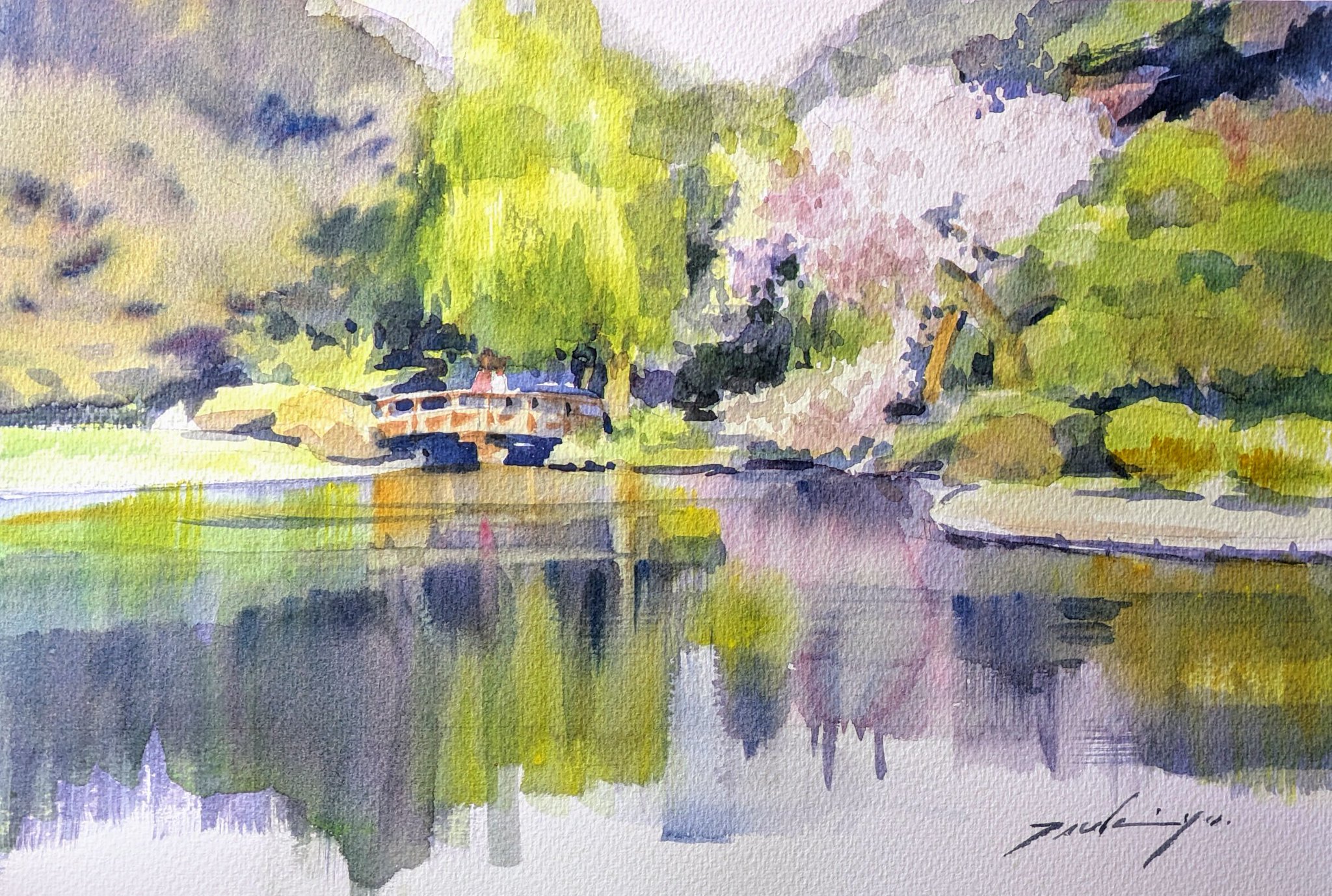 印象派風 自然風景 油彩画27✖️24 印象派風 自然風景 油彩画27