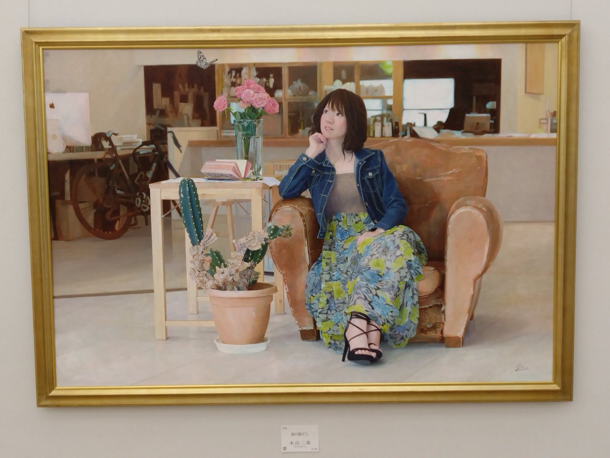 二科会】福田輝 油彩『ブルージュ風景』額付 二科会】福田輝 油彩