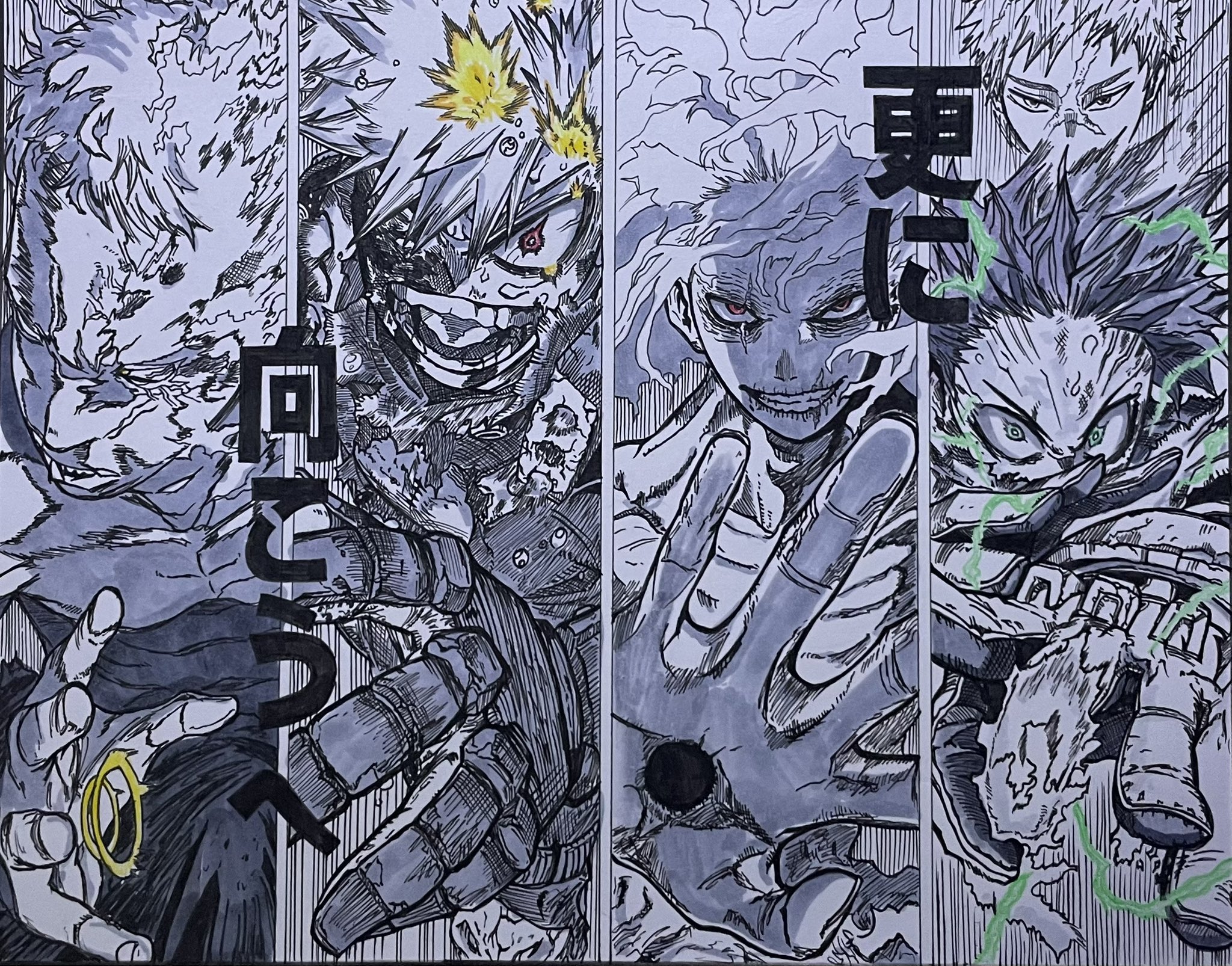 僕のヒーローアカデミア 原稿風アクリルアート vol2 爆豪 緑谷 死柄木