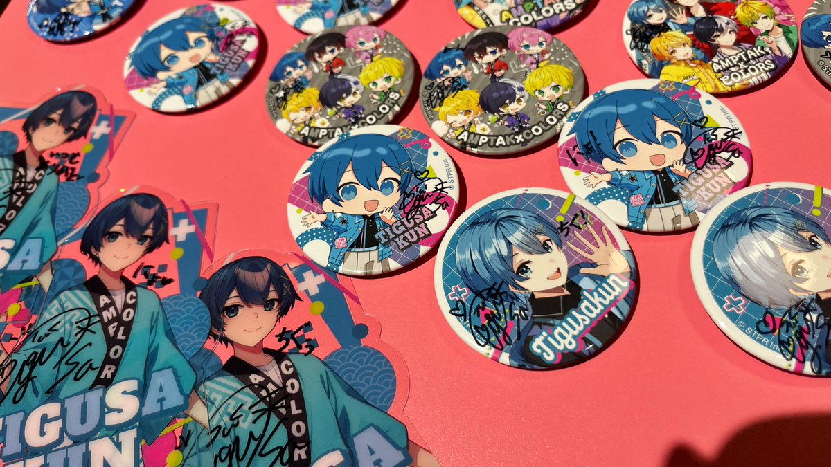 アンプタックカラーズ ちぐさくん 缶バッジ 虹 武道館 まとめ売り 40個