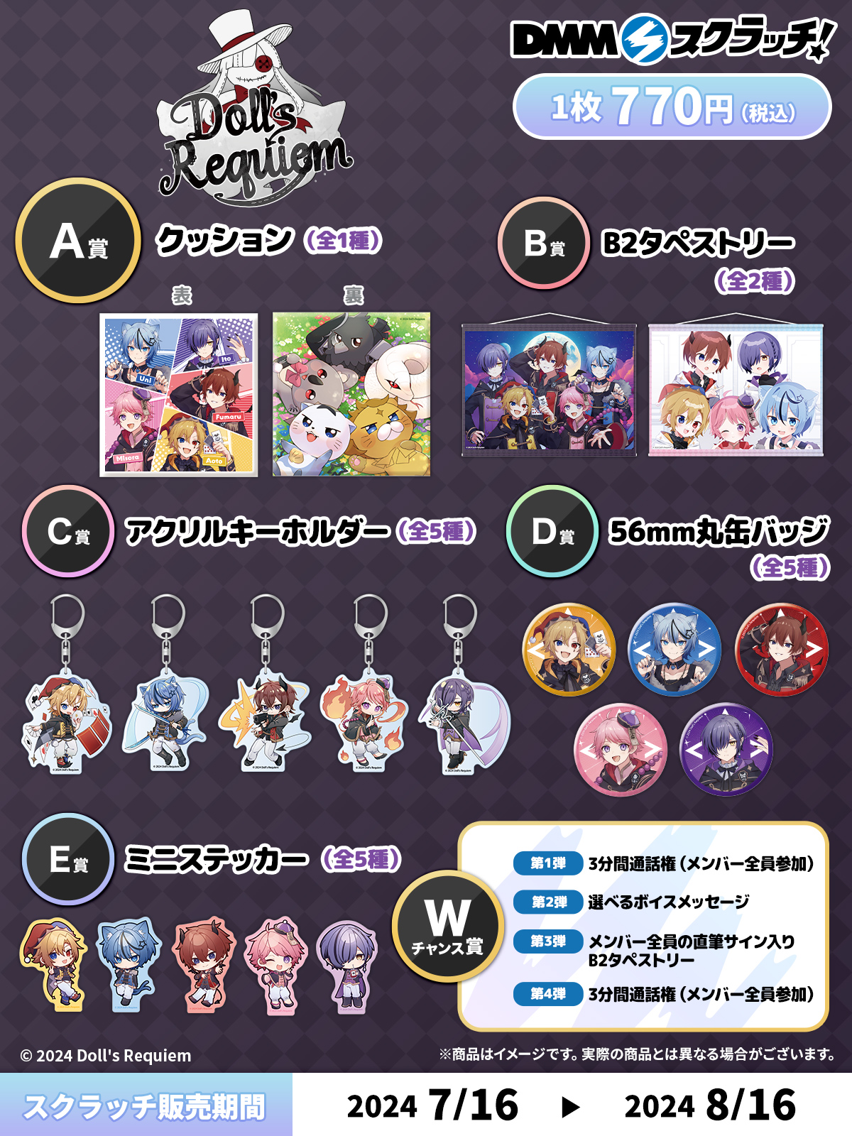 UTAU 重音テト DMM スクラッチくじ E賞 缶バッジ 全6種セット 2025年