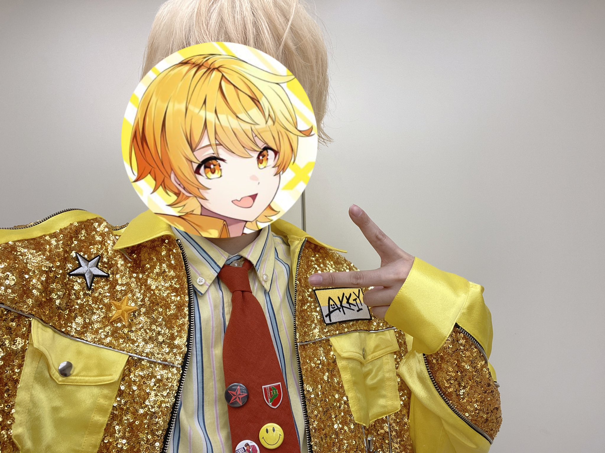 あっとくん 缶バッジ 法被デフォ×70 AMPTAK×COLORS あっきぃ