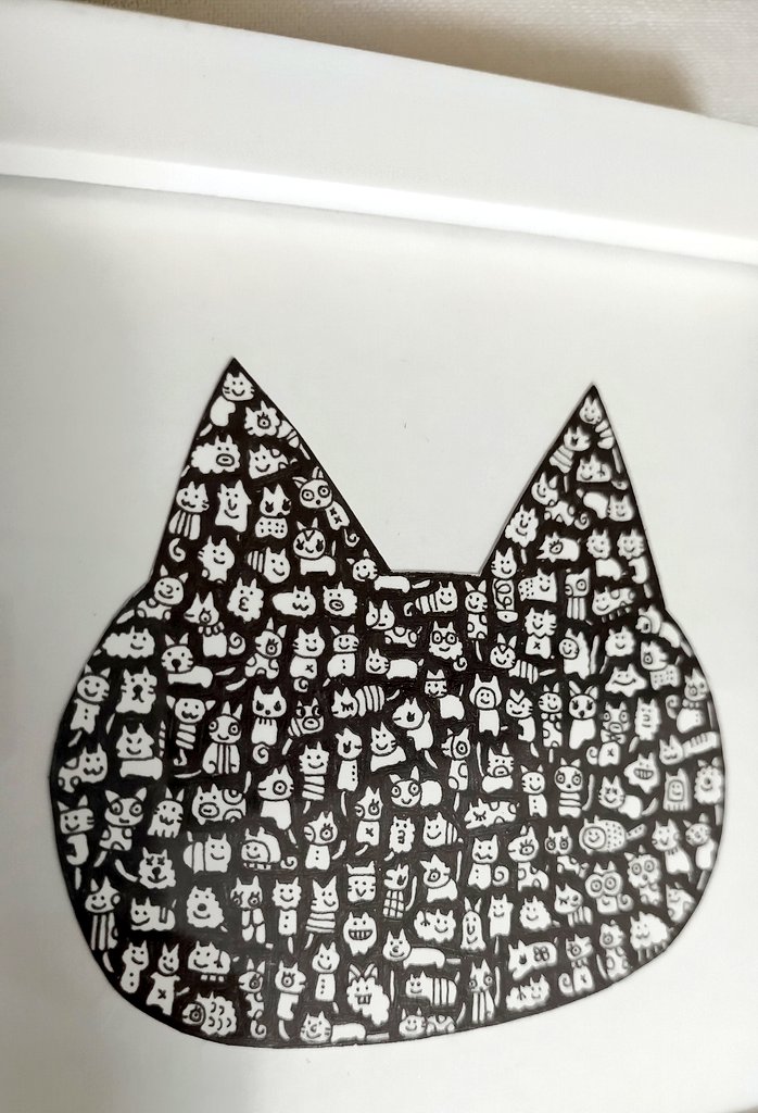 佐藤明日香 ボールペン画 「CATS（小）」 佐藤明日香 ボールペン画