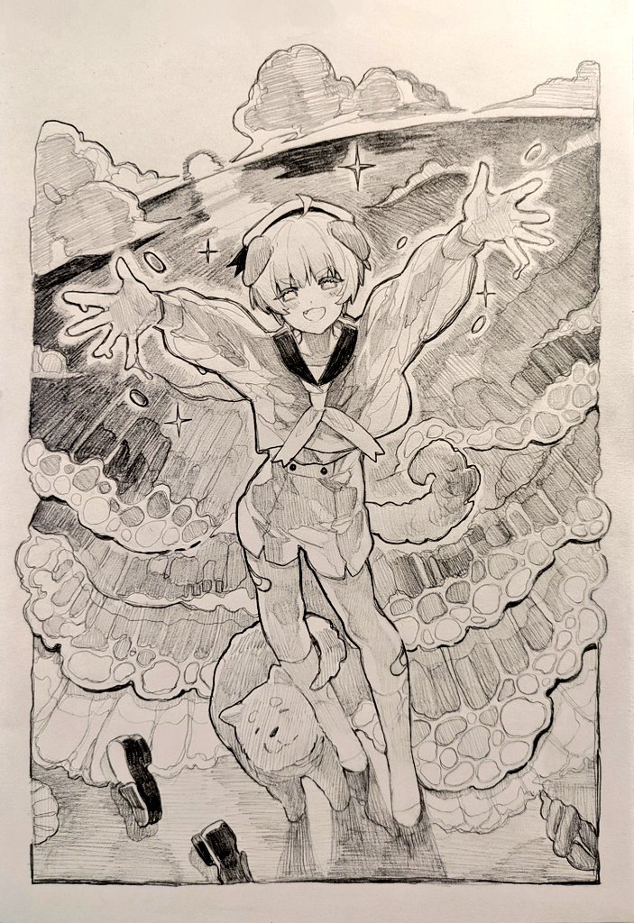 一点物 仁神ユキタカ 原画&カラーキャンバス 2点セット アート