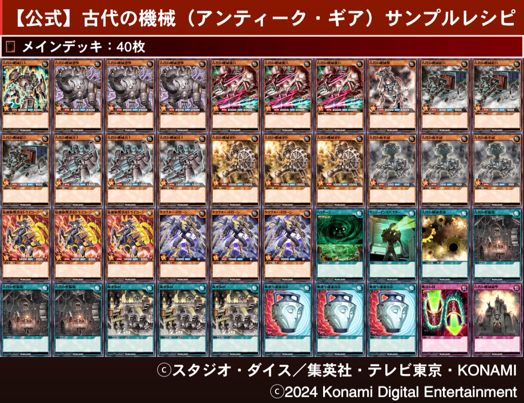 遊戯王 遊戯王 まとめ売り「古代の機械」構築済みデッキ40枚+EX15枚