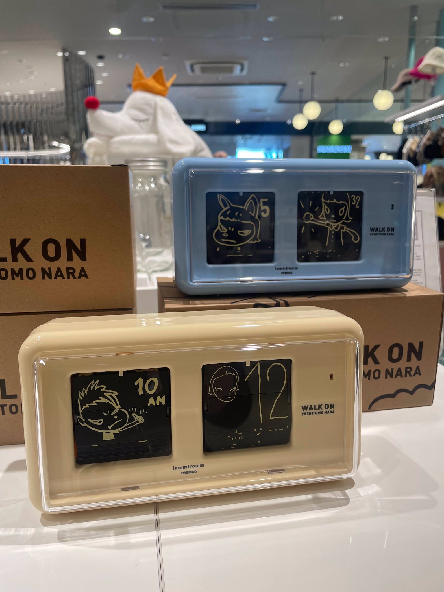 奈良美智 『奈良美智』初期WALK ONブルーTWEMCO美QT-30パタパタ時計