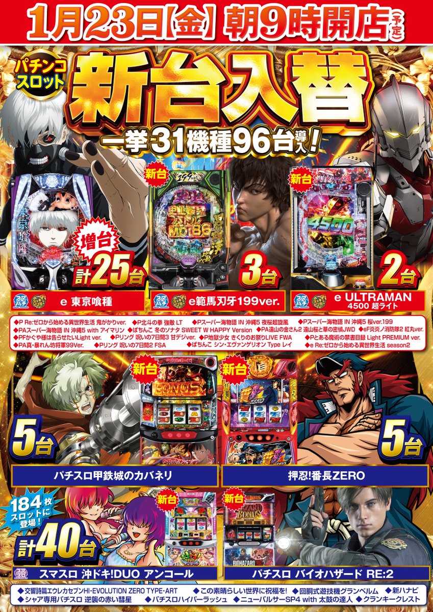 キャッスル高浜店 ～新台入替のご案内～ グランドオープン以降 皆様