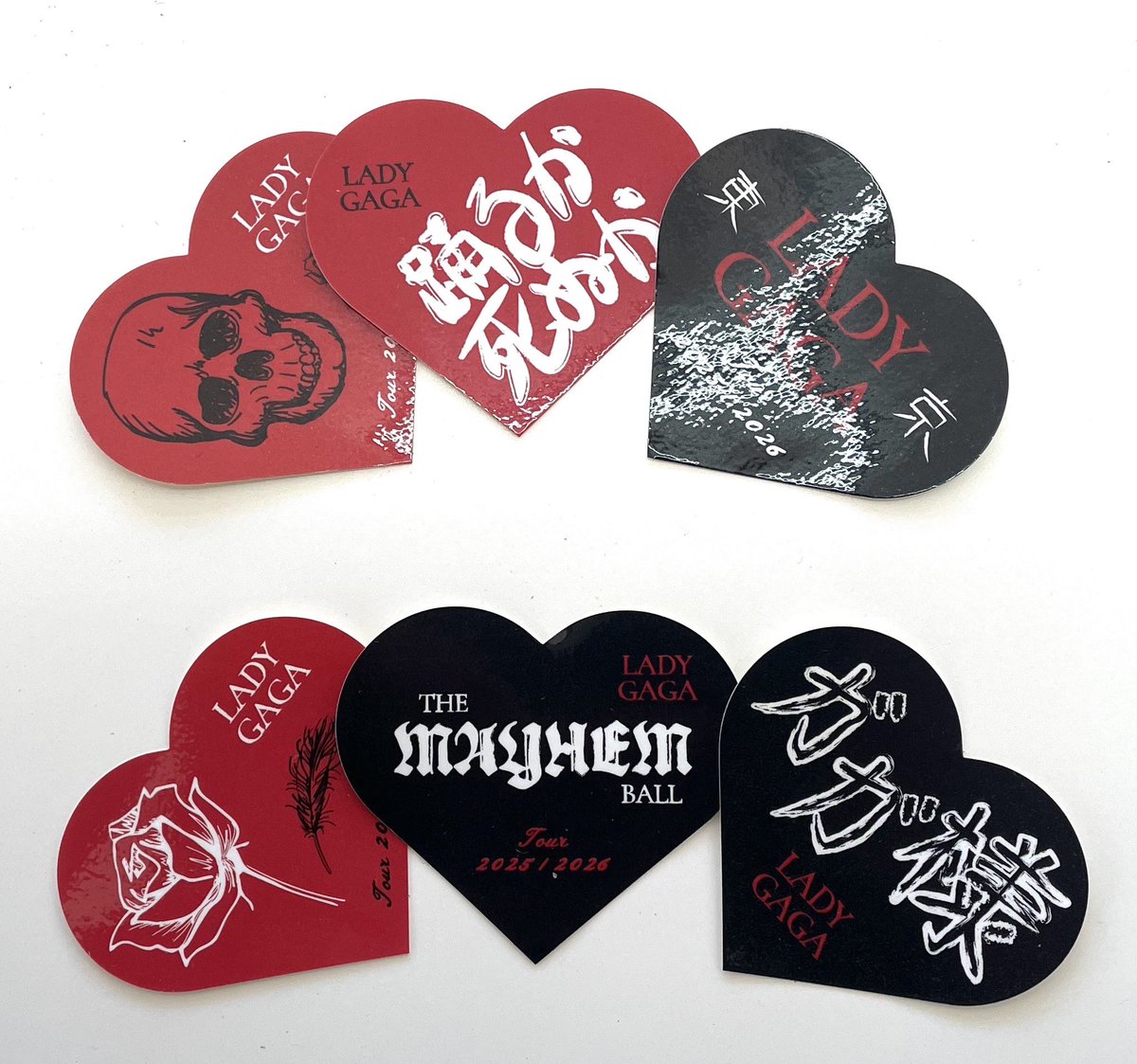 レディー ガガ メイヘム 日本会場 ハート ホログラム ステッカー 6種