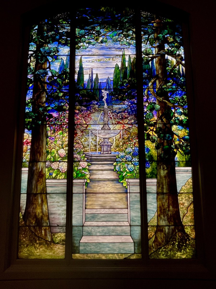 ルイスCティファニー ステンドグラスLandscape秋の風景グラス