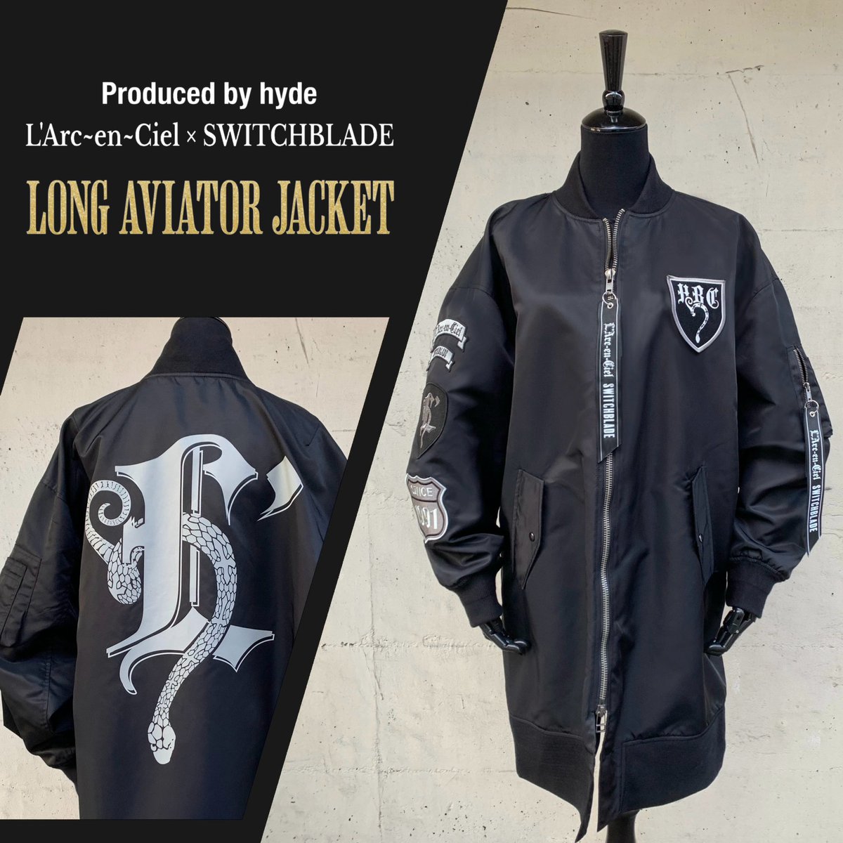 L'Arc〜en〜Ciel LONG AVIATOR JACKET L´Arc〜en〜Ciel LONG AVIATOR