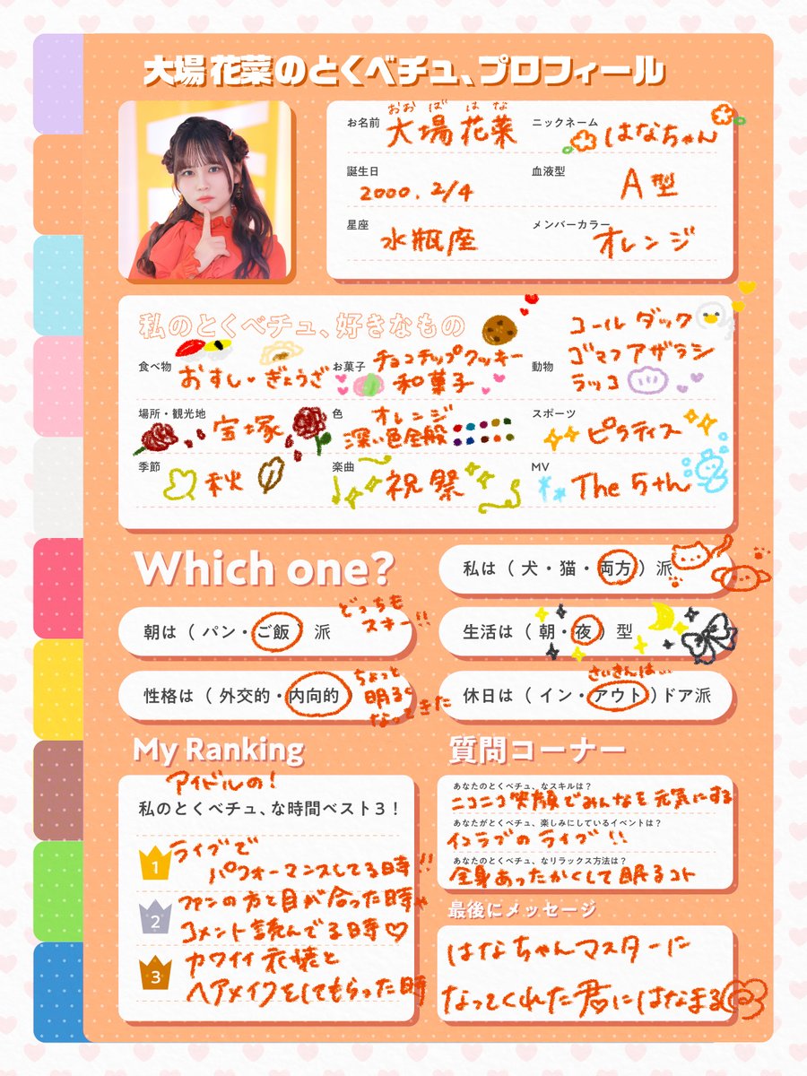 ねえねえプロフィール帳交換しよ〜〜？ 1時間ぐらいかけて書いた