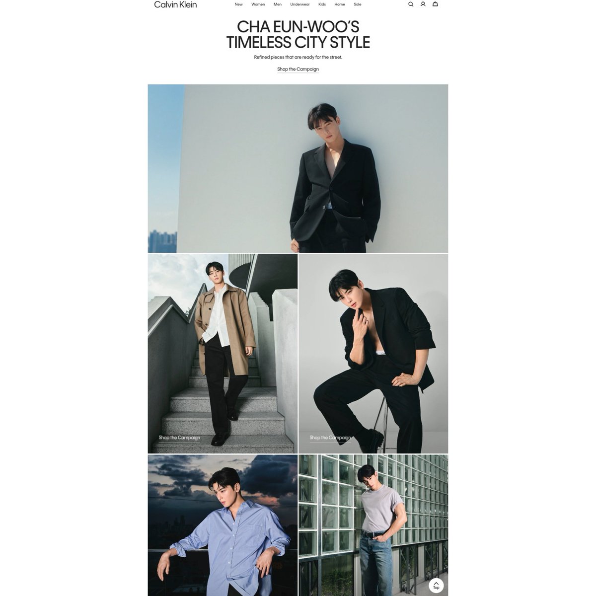 CHA EUN-WOO チャウヌ Calvin Klein サイン入りTシャツ Cha Eunwoo