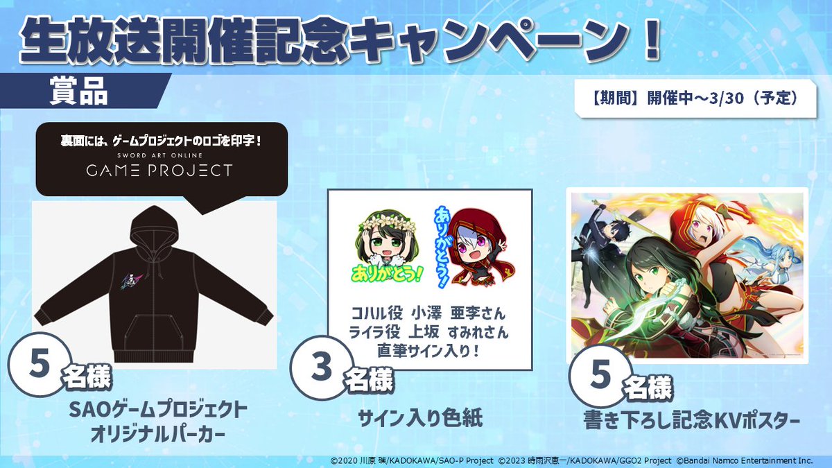 ソードアートオンラインSAOコラボ当選品 原作者直筆サインキャンパス