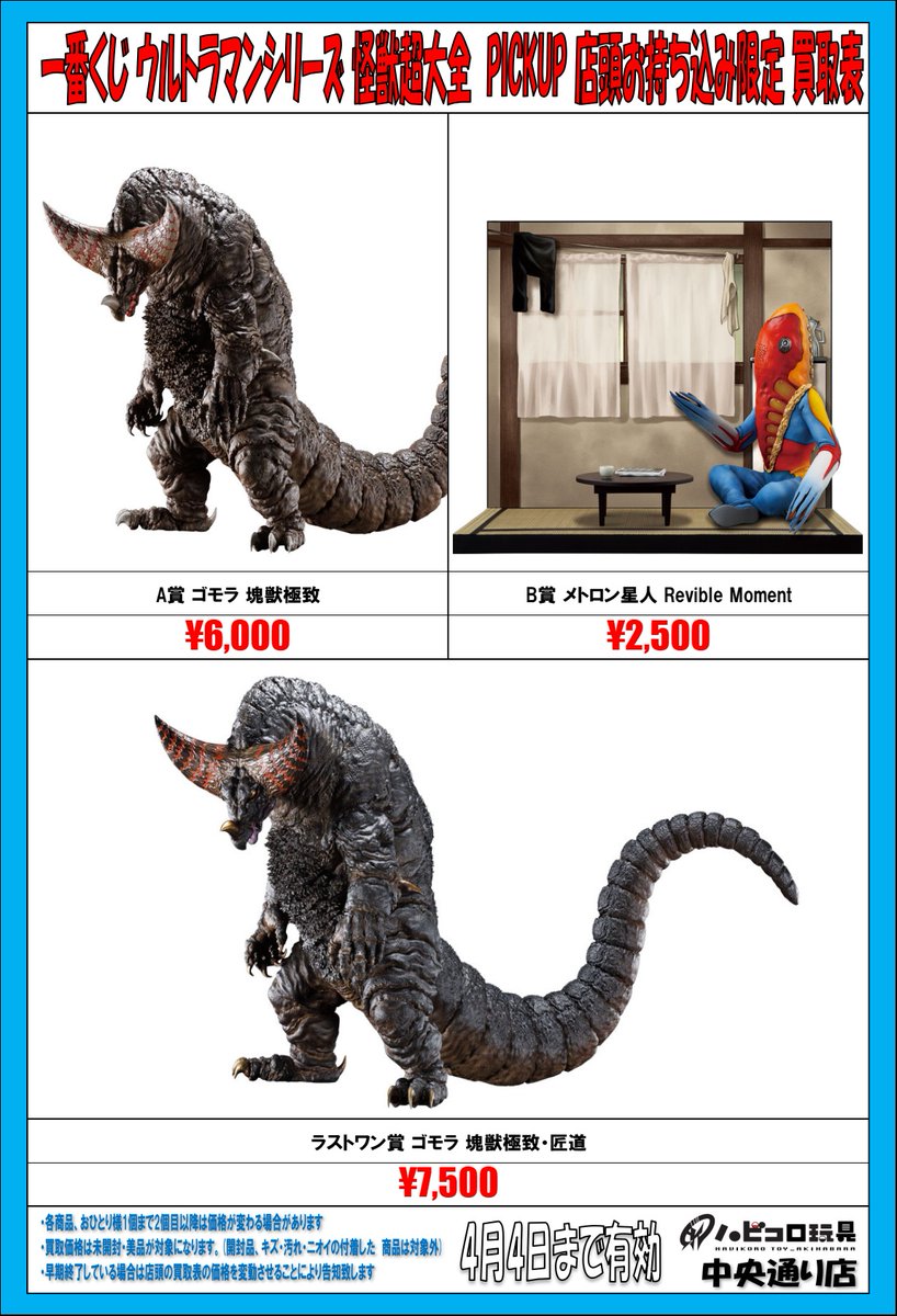 ゴモラ 一番くじ ウルトラマン 怪獣超大全 ラストワン A賞 B賞