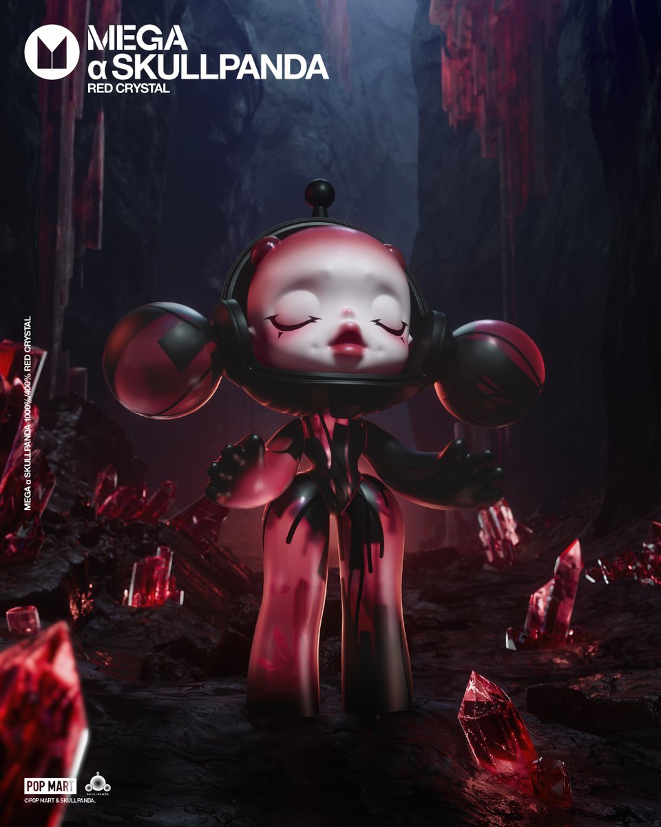 MEGA α SKULLPANDA Red Crystal 400%・1000% レッド×ブラックの配色が