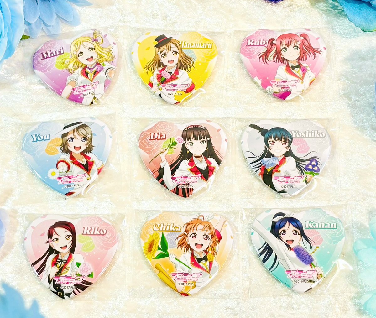 ラブライブ μ's GiGOコラボカフェ ハート缶バッジ コンプセット GiGO