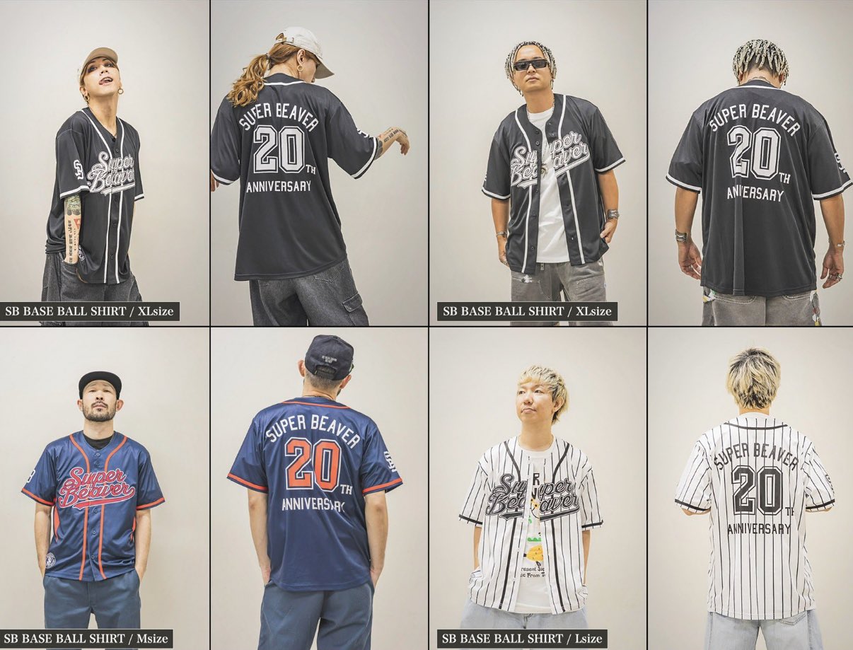 SUPER BEAVER ベースボールシャツ ブラック Mサイズ ネイビー