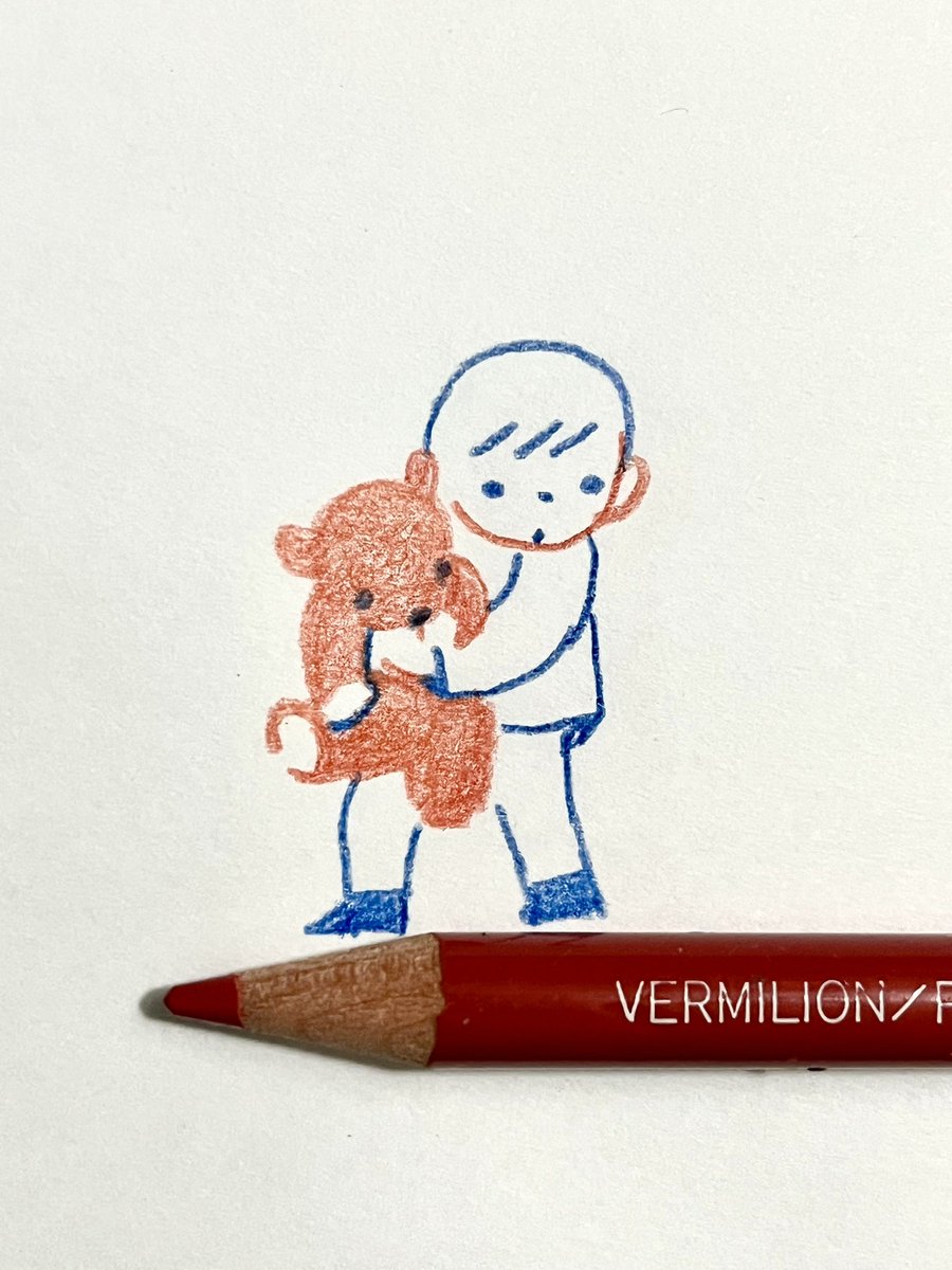 🧸 赤青鉛筆で描いています