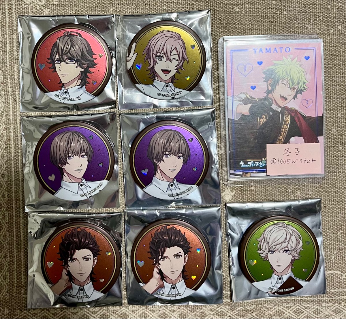 1【交換】うたプリ スイパラ 缶バッジ 譲→瑛一、ナギ、瑛二 2、ヴァン