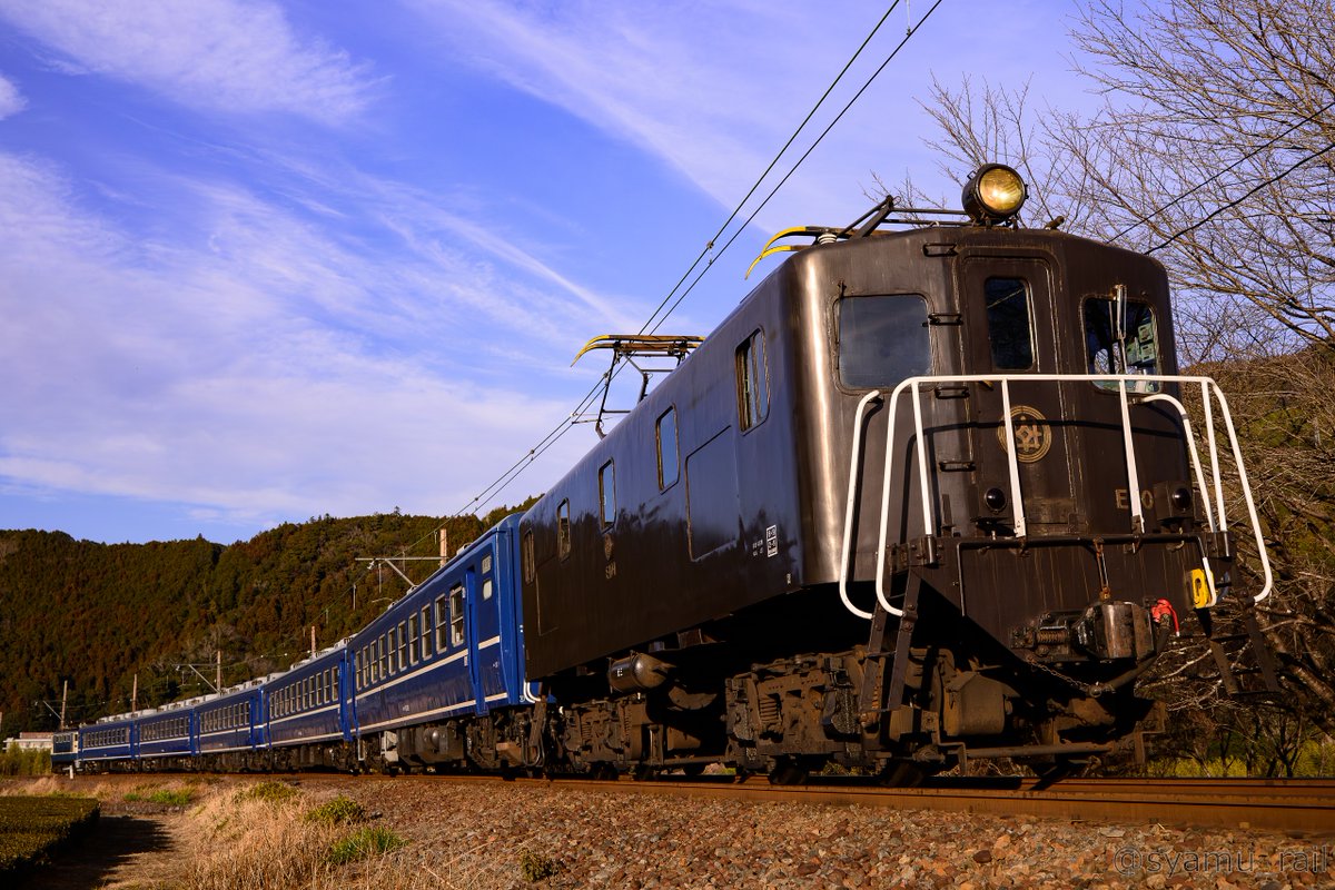 たまには電車の写真を投稿。 大井川鐡道の生え抜きE101と12系の