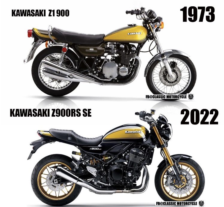 半世紀前と現在の 石油系燃焼機関付き二輪車