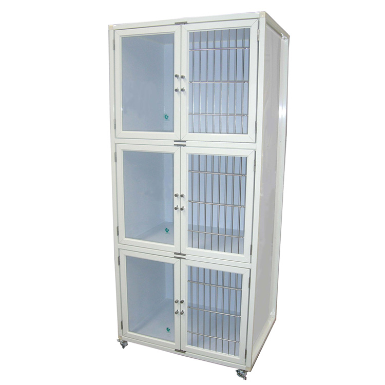 3段HOTEL犬舎 HW-800G 間仕切りなし ホワイト扉: 92｜業務用トリミング