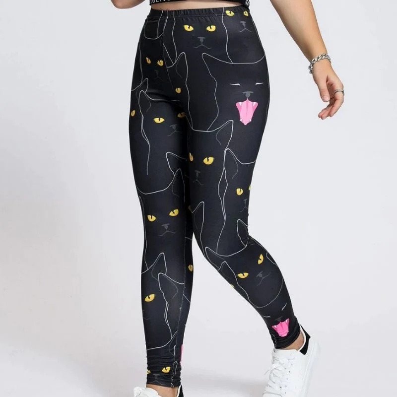 Black Cat Pattern Leggings – Petites Paws