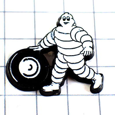 ピンバッジ・ミシュラン社ビバンダムくんゴールド金色タイヤ会社