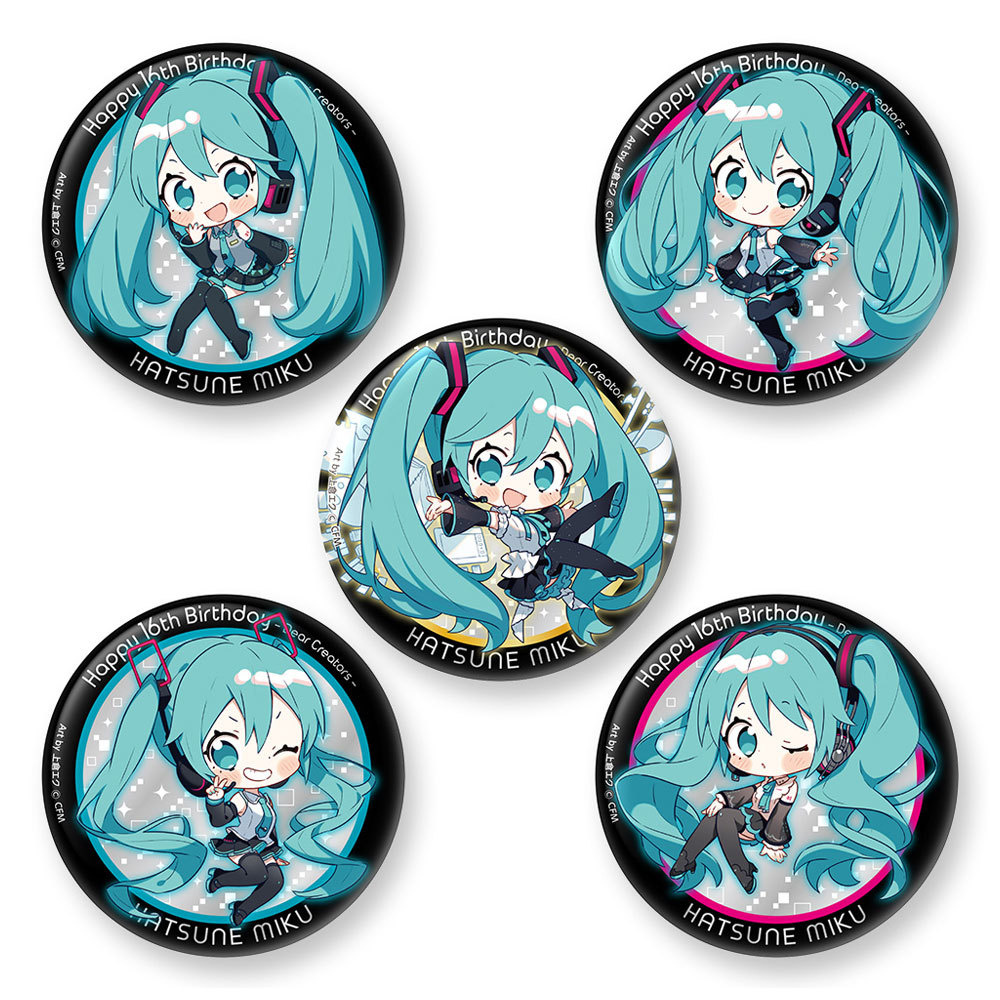 初音ミク 16周年 缶バッジ 上倉エク V3 100個 初音ミク Happy 16th