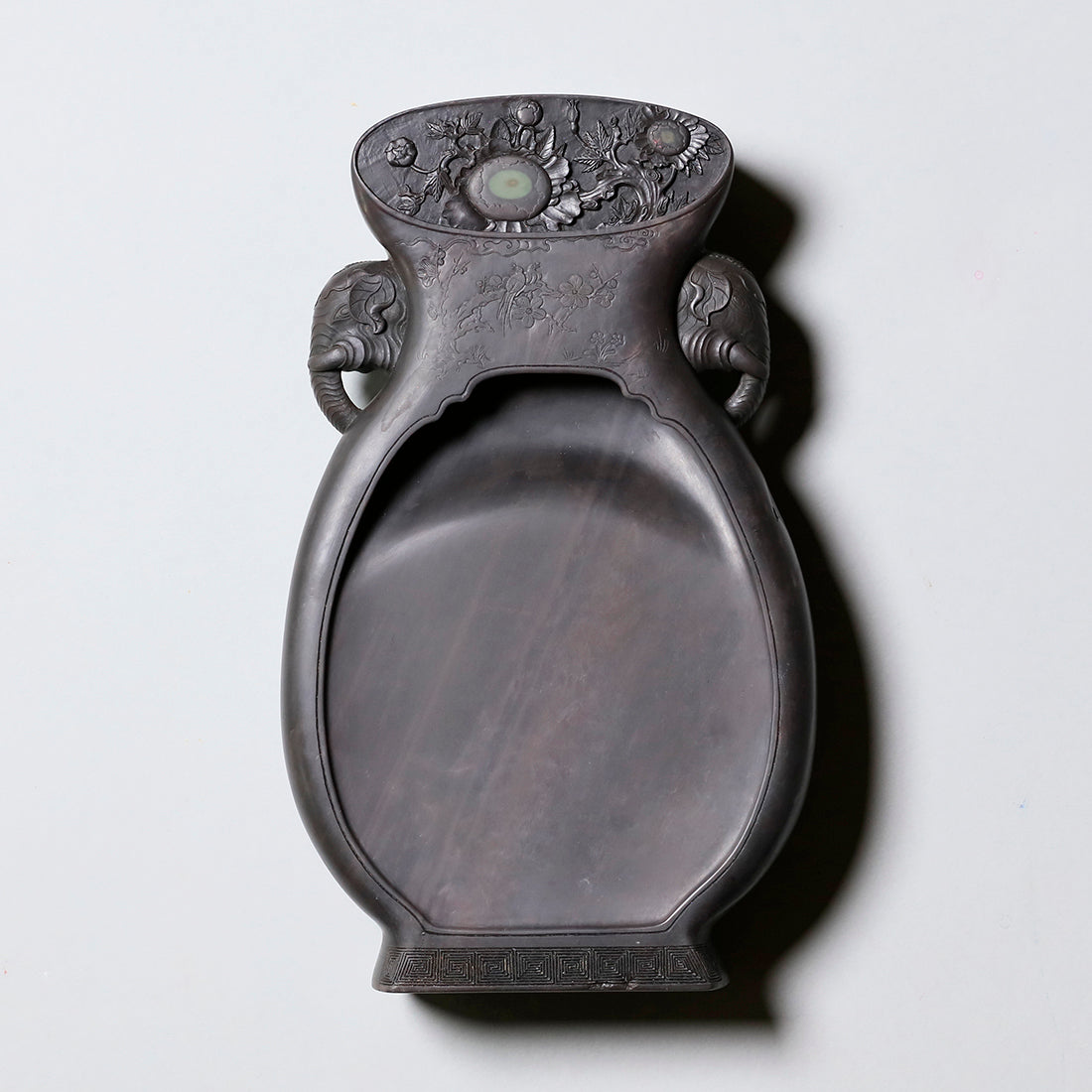 書道 硯 水盂 端渓硯4① 梅花坑朝顔型 端渓硯 麻子坑 花瓶