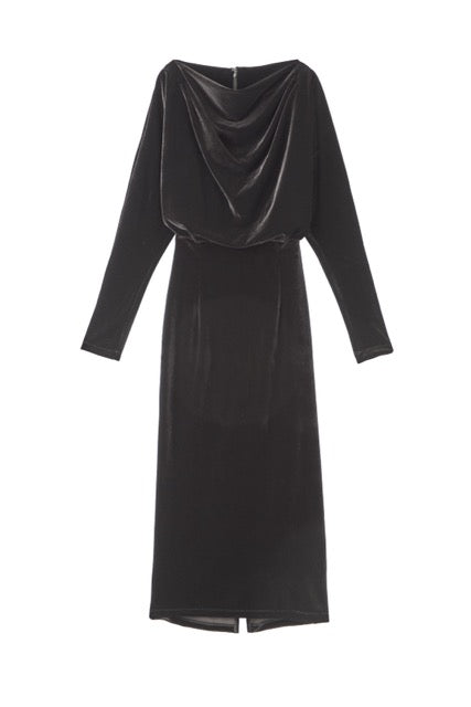 グロッシーベロアドレープドレス – poláura OFFICIAL ONLINE STORE