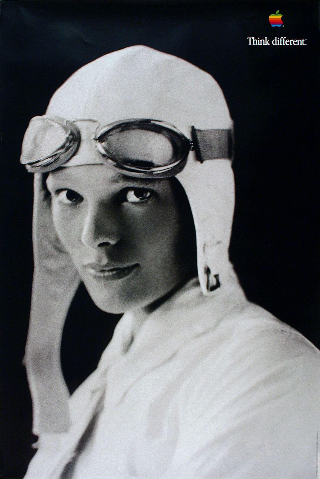 Think Different Poster Apple Computer Original 1998 - Amelia Earhart